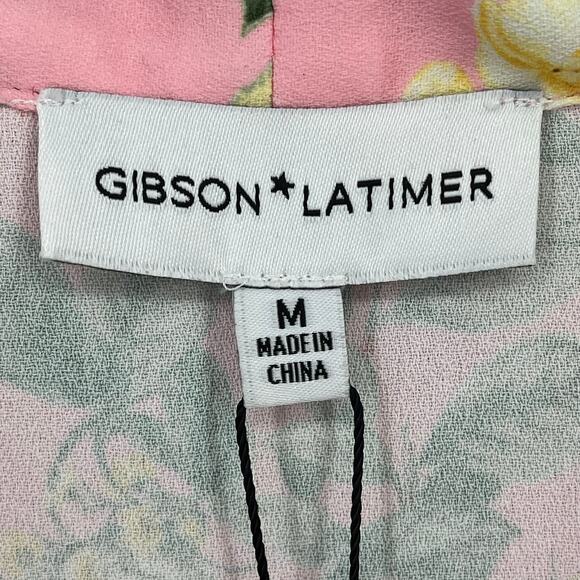 Gibson Latimer Carnation Pink Botanical Floral Print Shirt Womens Size Medium - Picture 4 of 6